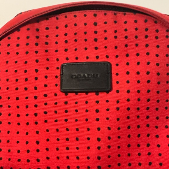 Coach #34855 Red Black Bandit Printed Canvas Campus Backpack main image 4